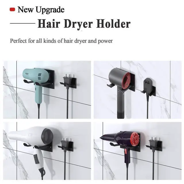Alt view image 2 of 7 - Self Adhesive Hair Dryer Holder Wall Mounted