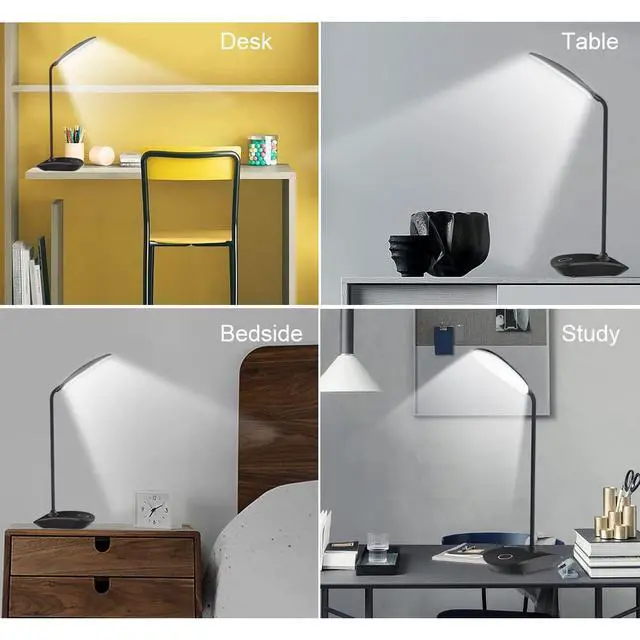 Alt view image 5 of 6 - LED Desk Lamp with Flexible Gooseneck 3 Level Brightness, Battery Operated Table Lamp 5W Touch Control, Compact Portable lamp for Dorm Study Office Bedroom, Eye-Caring and Energy Saving