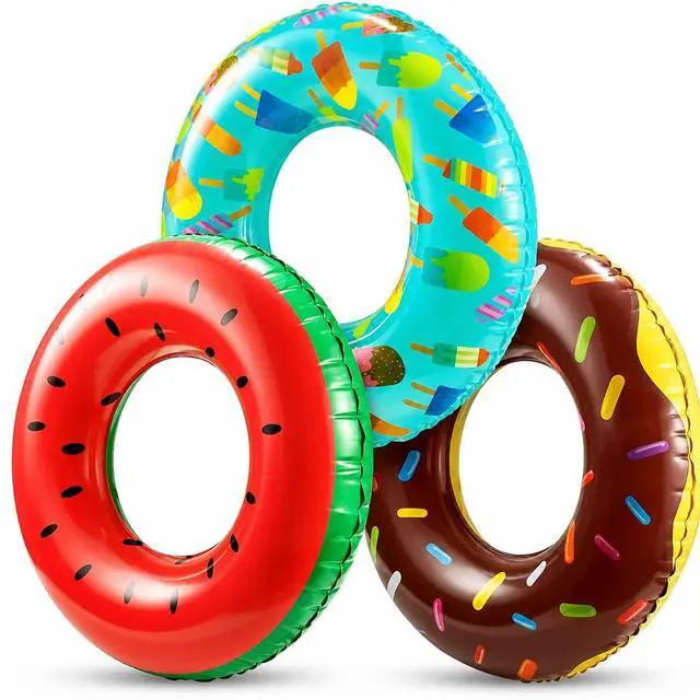 Main image of Inflatable Pool Floats (3-Pack) Swim Rings for Pool & Beach Fun