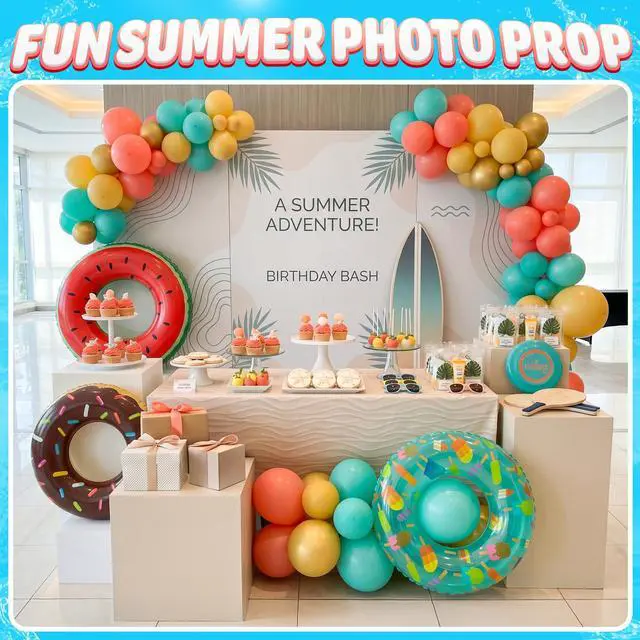 Alt view image 5 of 5 - Inflatable Pool Floats (3-Pack) Swim Rings for Pool & Beach Fun