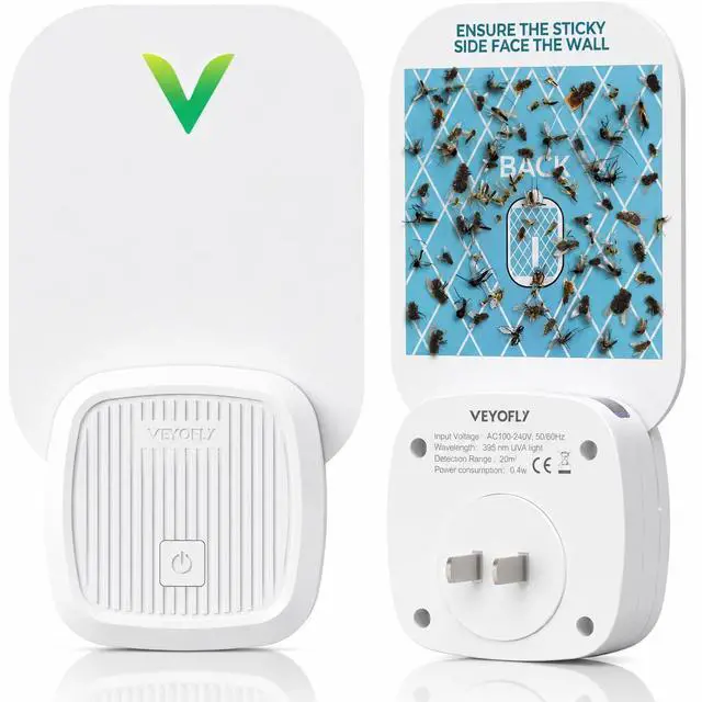 Main image of Fruit Fly Traps Indoor Plug-in UV, Gnat Trap, 1 Device + 2 Refills