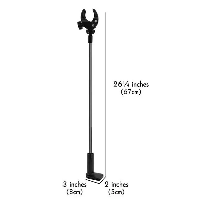 Alt view image 3 of 6 - 360 Degree Rotating Lazy Hair Dryer Stand, Adjustable Hose Hands Free Stand with Clips for Countertop (Black)