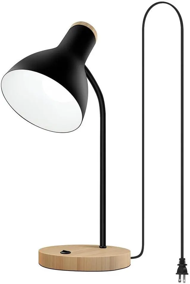 Main image of Metal Desk Lamp Table Lamp Reading Lights Arc Desk Lamps Wood Base