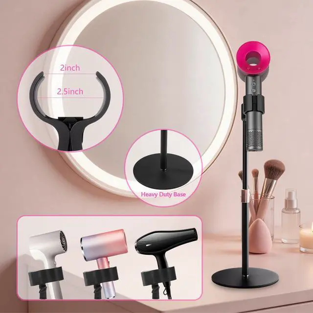 Alt view image 7 of 7 - Hair Dryer Stand Holder 360° Rotating Hands Free Blow Dryer Stand