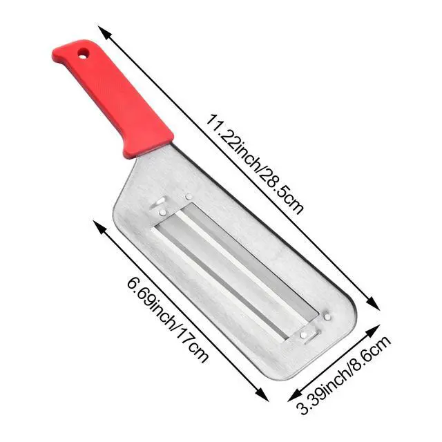 Alt view image 2 of 7 - 2 PACK Cabbage Chopper Shredder Slicing Cutting Sauerkraut Cutter Grater, Two Sharp Stainless Steel Blades for Sauerkraut Coleslaw Mandoline Slicer with Silicone Finger Grips Peeler
