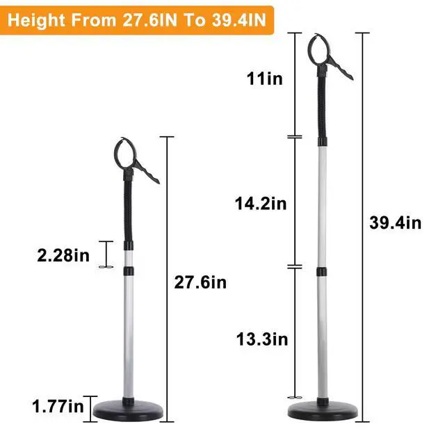 Alt view image 5 of 7 - Hair Dryer Stand Hands Free 360-Degree Rotating 2 Heads Adjustable Height Metal Hair Dryer Holder Blow Dryer Holder About for 0.5kg Hair Dryer in Bathroom, Vanity, Makeup Room Basic New