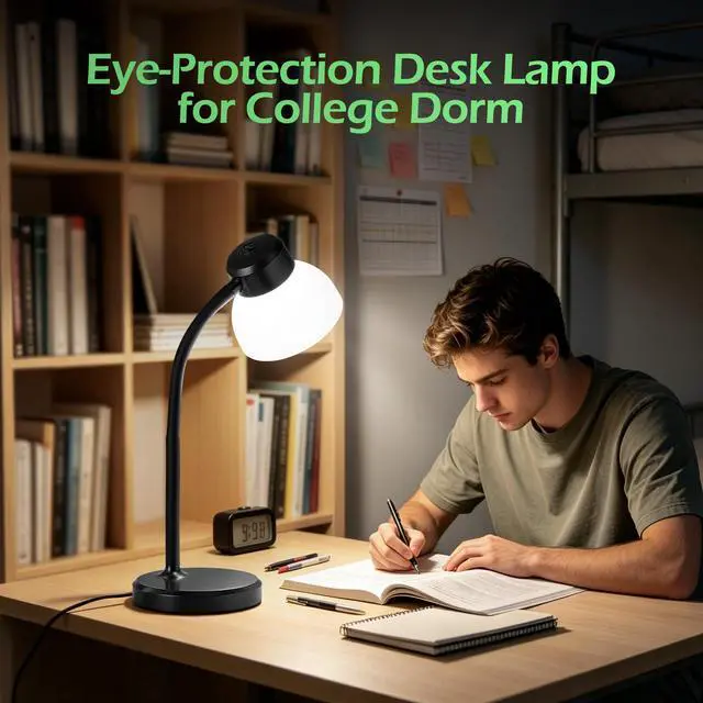 Alt view image 4 of 7 - Desk Lamps for Home Office,Small LED Reading Lamp,5000K Eye-Care Desk Light