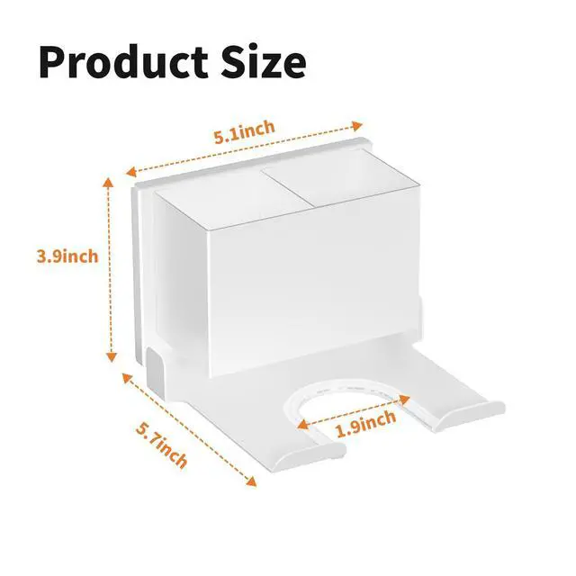 Alt view image 3 of 7 - Hair Dryer Holder Wall Mounted, Hair Tools Organizer for Bathroom, White