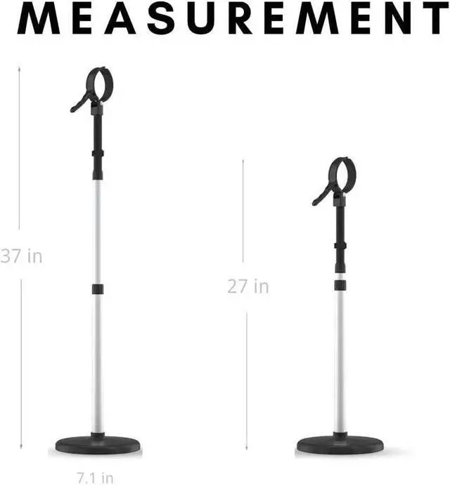 Alt view image 3 of 7 - Hair Dryer Holder Stand, Blow Dryer Holder with Heavy Base Hands-Free 360 Degree Rotation, Adjustable Height Countertop Blow Dryer Holder, Good Ideas for Gifts,Birthday,Weddings,Holidays