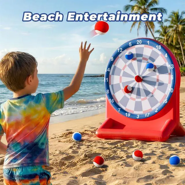 Alt view image 6 of 7 - Kids Fun Swimming Pool Toys, Inflatable Dart Board Toss Water Game