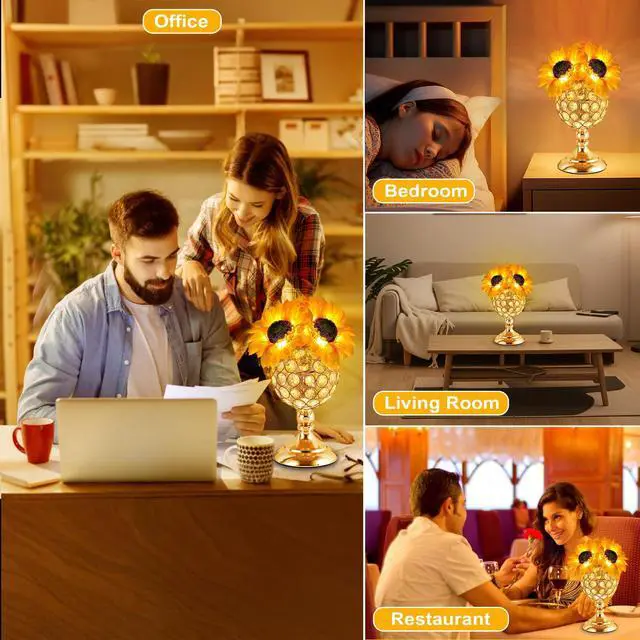 Alt view image 2 of 7 - Sunflower Flower Lamps for Table Lamp Birthday Gifts for Women