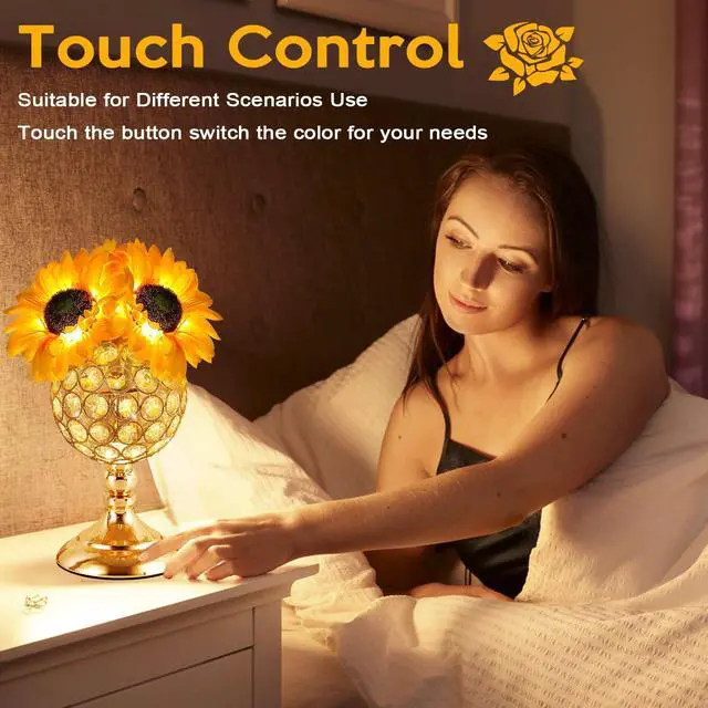 Alt view image 3 of 7 - Sunflower Flower Lamps for Table Lamp Birthday Gifts for Women