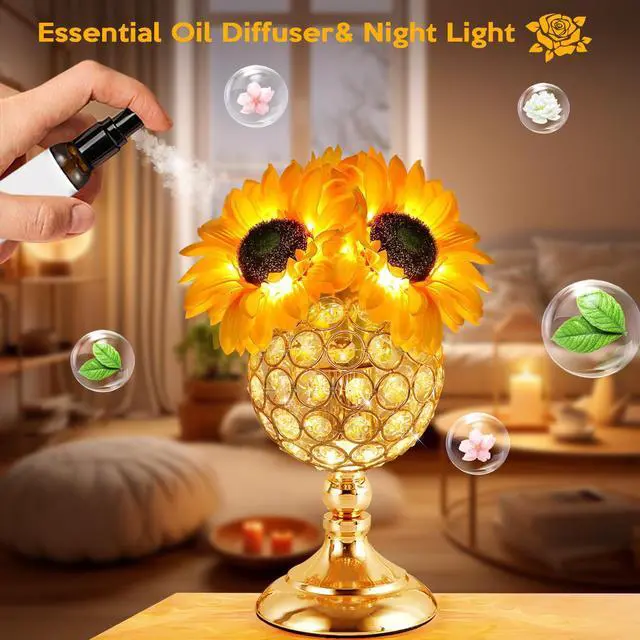 Alt view image 4 of 7 - Sunflower Flower Lamps for Table Lamp Birthday Gifts for Women