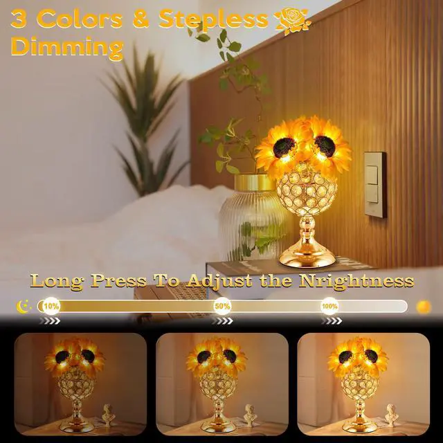 Alt view image 5 of 7 - Sunflower Flower Lamps for Table Lamp Birthday Gifts for Women