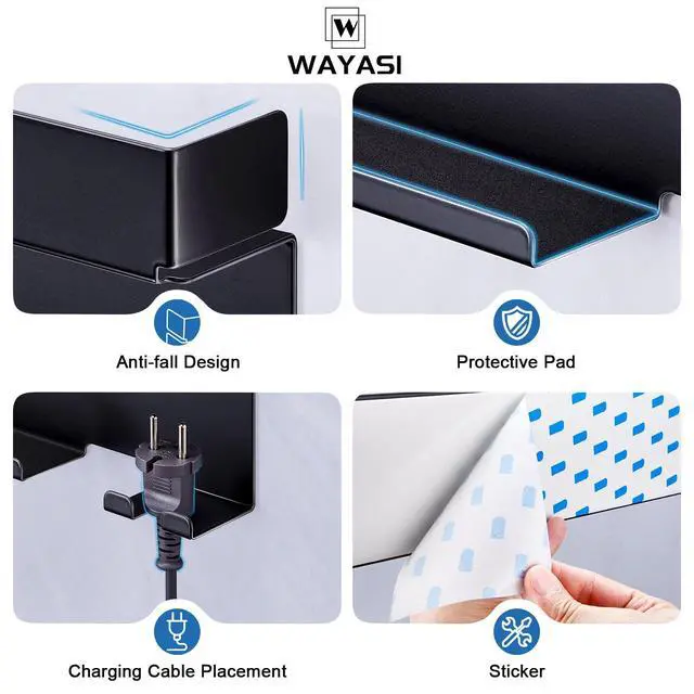 Alt view image 2 of 7 - Blow Dryer Holder Wall Mounted Hair Straightener Holder, Blow Dryer and Curling Iron Holder for 7 in 1 Styler Attachments, Hair Dryer Holder, Bathroom Hair Tools Organizer (Black)