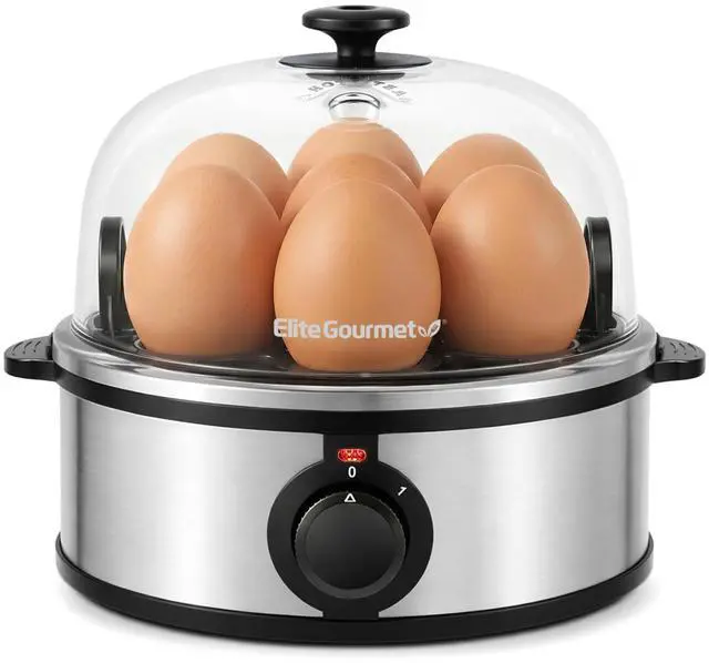 Main image of EGC648 Egg Boiler Cooker, 7-Egg Poacher/Omelet Maker, Steel