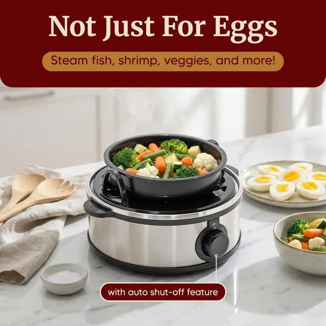 Alt view image 5 of 7 - EGC648 Egg Boiler Cooker, 7-Egg Poacher/Omelet Maker, Steel