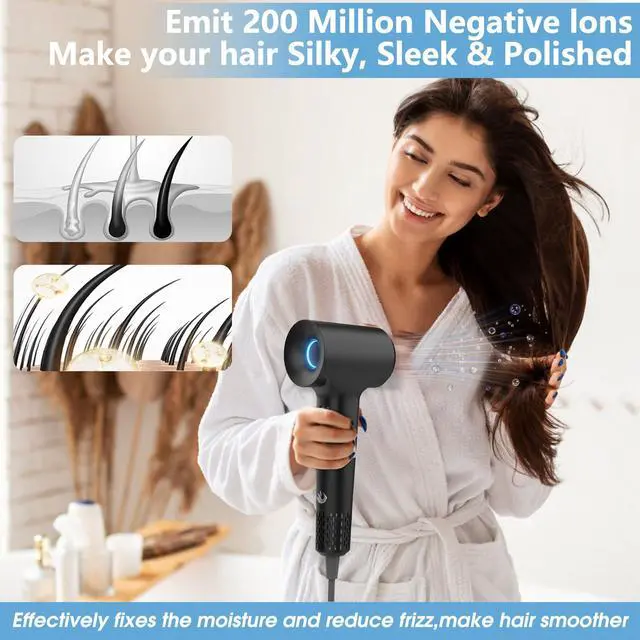 Alt view image 2 of 7 - 110000 RPM Brushless High Speed Plasma Hair Dryer for Home Travel