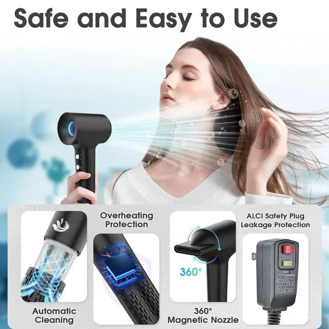 Alt view image 4 of 7 - 110000 RPM Brushless High Speed Plasma Hair Dryer for Home Travel