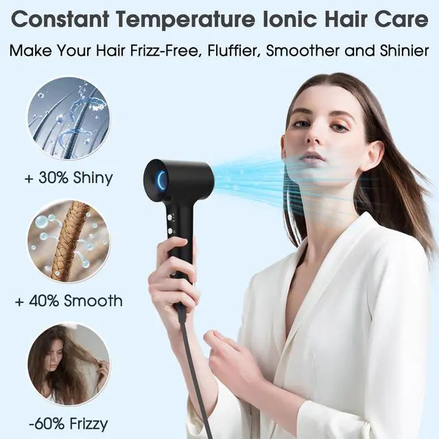 Alt view image 7 of 7 - 110000 RPM Brushless High Speed Plasma Hair Dryer for Home Travel