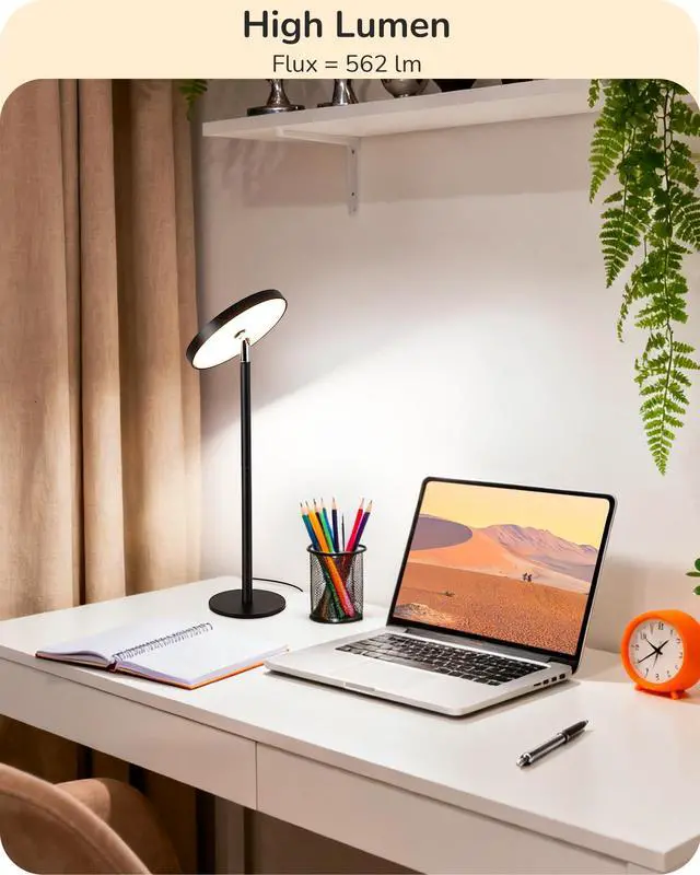 Alt view image 4 of 7 - LED Table Lamp, Desk Lamp with 2 Adjustable Height, High CRI 90+