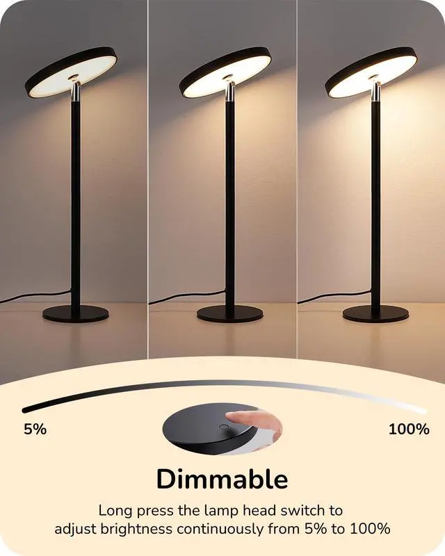Alt view image 5 of 7 - LED Table Lamp, Desk Lamp with 2 Adjustable Height, High CRI 90+