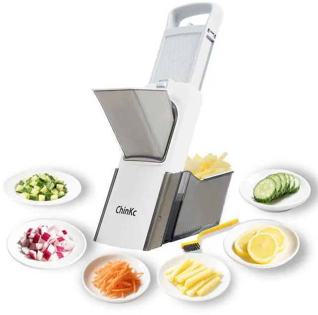 Main image of Upgrade Safe Mandoline Slicer for Kitchen,Adjustable Vegetable Food Chopper Onion Potato Fries Cutter, Veggie Salad Julienne + Dicer, with Draining basket, Kitchen Chopping Artifact, Gift