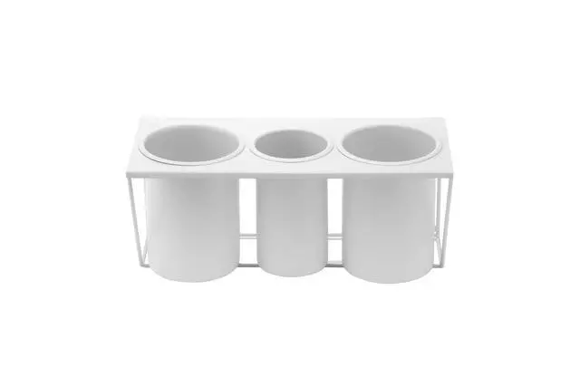 Alt view image 2 of 6 - Wall Mount Hair Dryer Holder Hair Styling Product Care Tool Organizer Bath Supplies Accessories Tray Stand Storage Bathroom Steel (White) MK470A