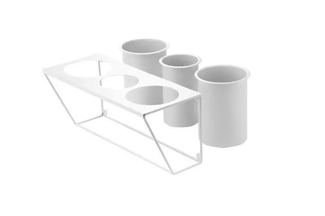 Alt view image 3 of 6 - Wall Mount Hair Dryer Holder Hair Styling Product Care Tool Organizer Bath Supplies Accessories Tray Stand Storage Bathroom Steel (White) MK470A