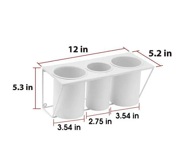 Alt view image 6 of 6 - Wall Mount Hair Dryer Holder Hair Styling Product Care Tool Organizer Bath Supplies Accessories Tray Stand Storage Bathroom Steel (White) MK470A