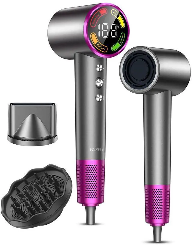 Main image of High-Speed Hair Dryer with Diffuser, Ionic Blow Dryer, Gray