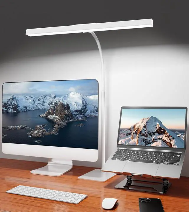 Main image of LED Desk Lamp for Home Office with Base, Eye-Caring Desk Light 12W, White