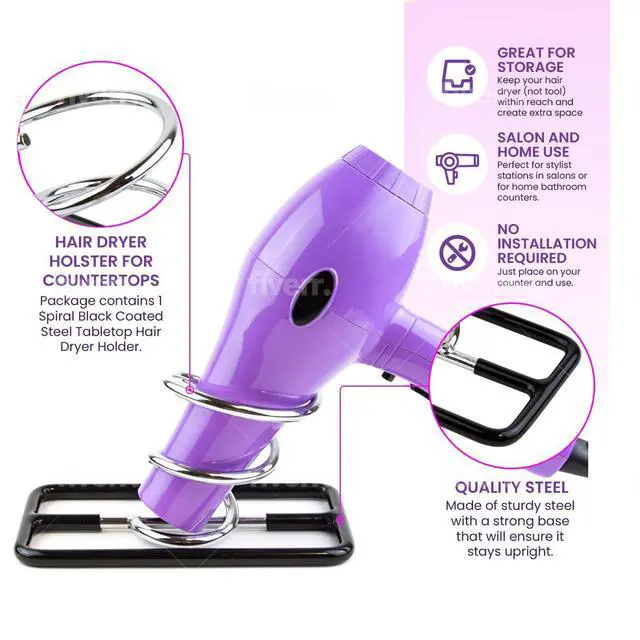 Alt view image 2 of 5 - Hair Dryer Holder - Spiral Blow Dryer Holder Stand Dryer Holster