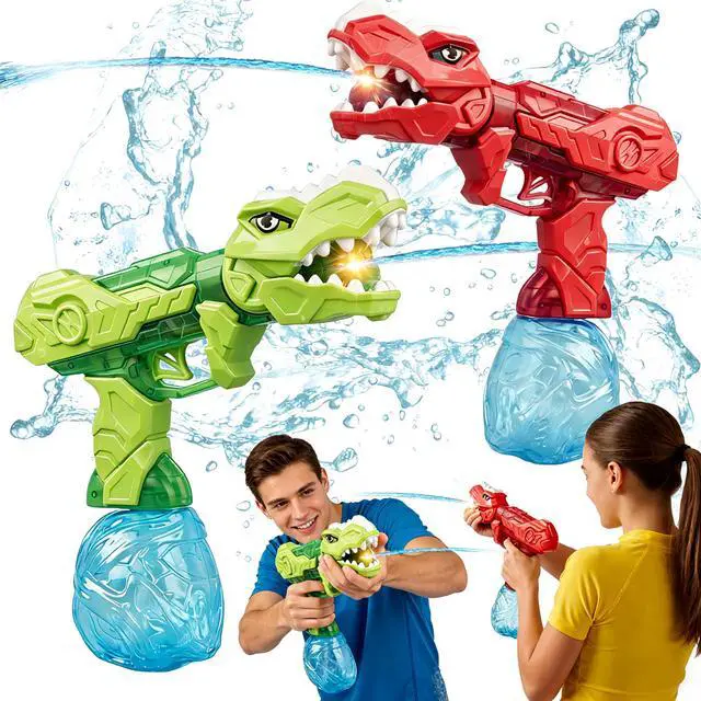 Main image of Electric Water Gun 2 Pack for Adults and Kids, Light Up Automatic Squirt Gun Watergun 26 FT Long Range, Dinosaur Toys Water Gun for Kids Squirt for Summer Outdoor Theme Party