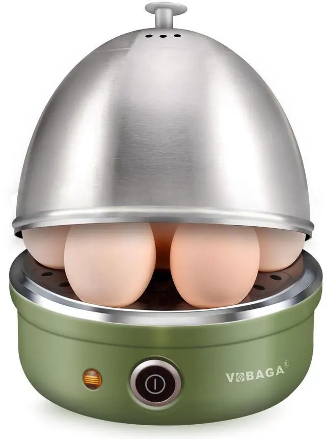 Main image of Electric Egg Cooker, Rapid Egg Boiler with Auto Shut Off for Soft, Medium, Hard Boiled, Poached, Steamed Eggs, Vegetables and Dumplings, Stainless Steel Tray with 7-Egg Capacity (Green)