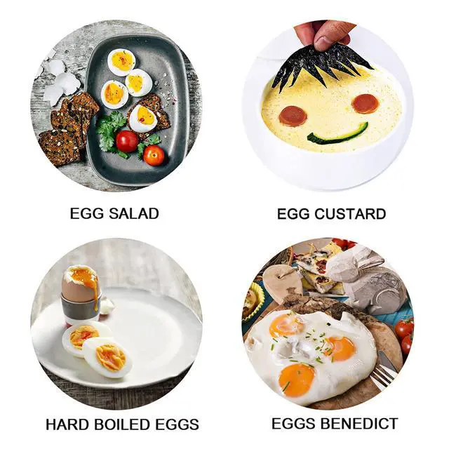Alt view image 7 of 7 - Electric Egg Cooker, Rapid Egg Boiler with Auto Shut Off for Soft, Medium, Hard Boiled, Poached, Steamed Eggs, Vegetables and Dumplings, Stainless Steel Tray with 7-Egg Capacity (Green)