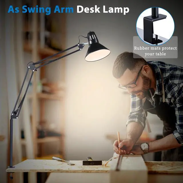 Alt view image 5 of 6 - Swing Arm Desk Lamp for Home Office 360°Adjustable