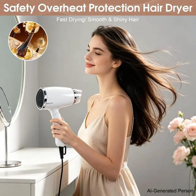Alt view image 3 of 4 - Mini Foldable 1200W Hair Dryer, 120V Portable Travel Blow Dryer
