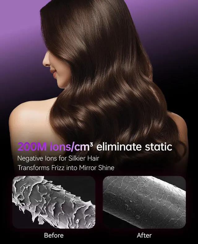 Alt view image 4 of 7 - Hair Dryer with Diffuser, Ionic Blow Dryer 1600W, Portable Lightweight Fast Drying Negative Ion Hairdryer, 3 Heat Settings with Diffuser and Concentrator Nozzle for Home & Travel