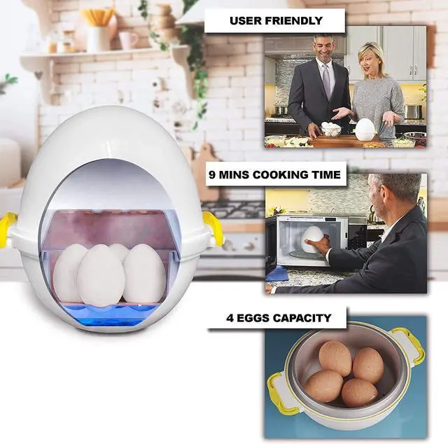 Alt view image 6 of 7 - Eggpod by Egg Cooker Wireless Microwave Hardboiled Egg Maker, Cooker, Egg Boiler & Steamer, 4 Perfectly-Cooked Hard boiled Eggs in Under 9 minutes As Seen On TV