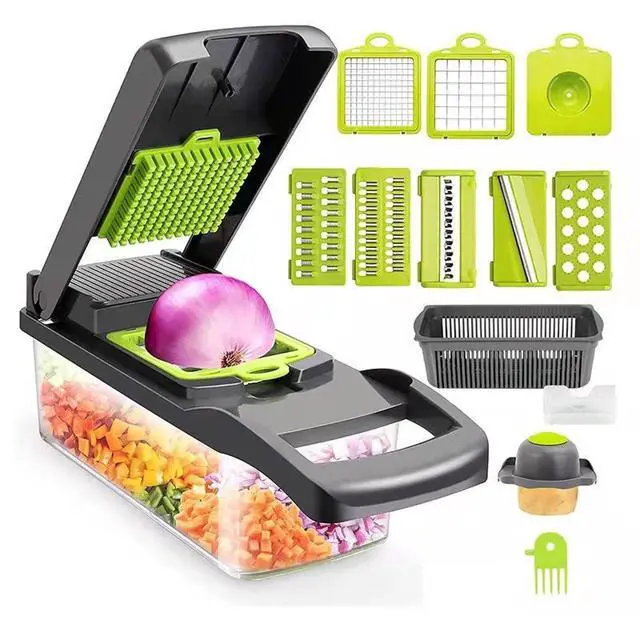 Alt view image 3 of 6 - 14-in-1 Series Vegetable Cutter, Onion Grinder, Egg Cutter, Egg Cutter with Bowl