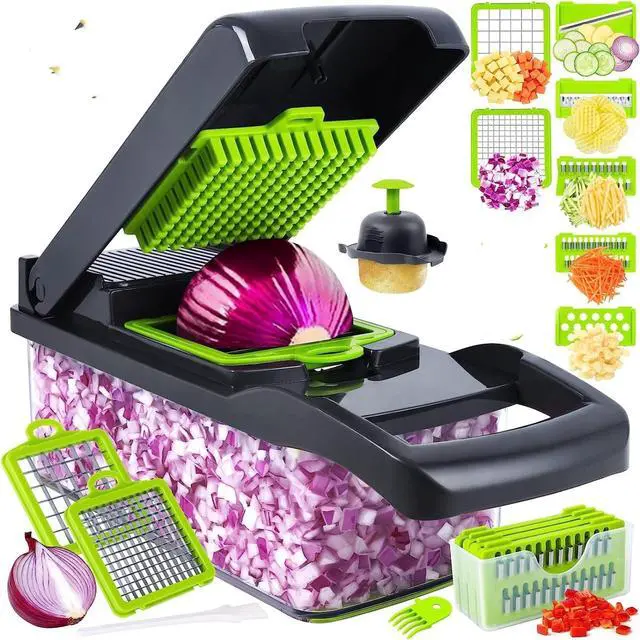 Alt view image 6 of 6 - 14-in-1 Series Vegetable Cutter, Onion Grinder, Egg Cutter, Egg Cutter with Bowl