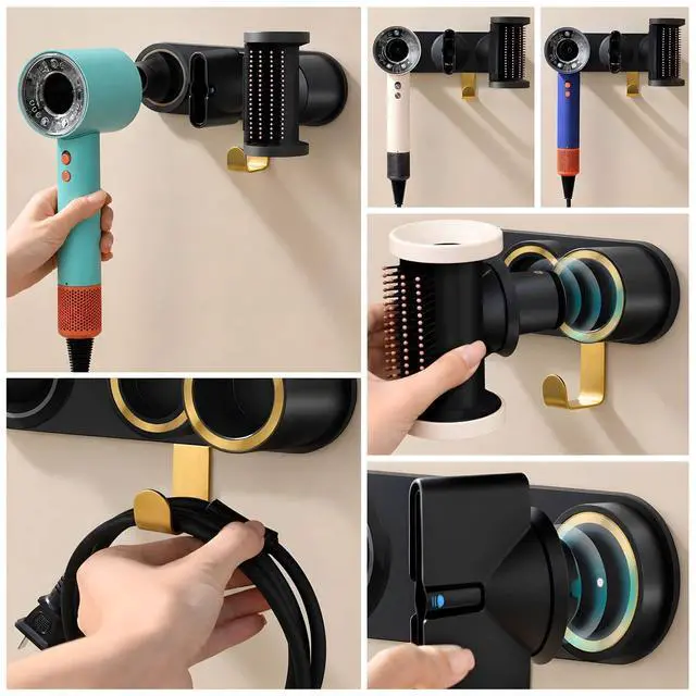 Alt view image 5 of 7 - Magnetic Hair Dryer Holder Wall Mount for Most High Speed Blow Dryer