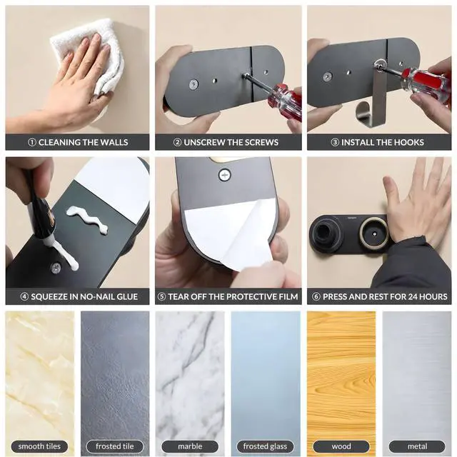 Alt view image 7 of 7 - Magnetic Hair Dryer Holder Wall Mount for Most High Speed Blow Dryer