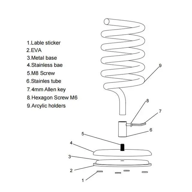 Alt view image 7 of 7 - Hair Dryer Holder Countertop, Acrylic Spiral Blow Dryer Stand