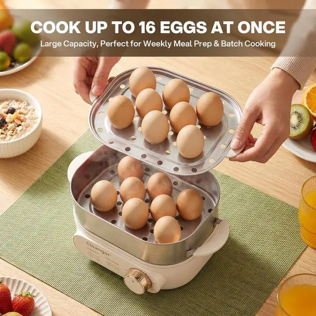 Alt view image 2 of 7 - Hard Boiled Egg Steamer16 Med / 12 Large Eggs, 304 SS + PP, Auto Shut Off