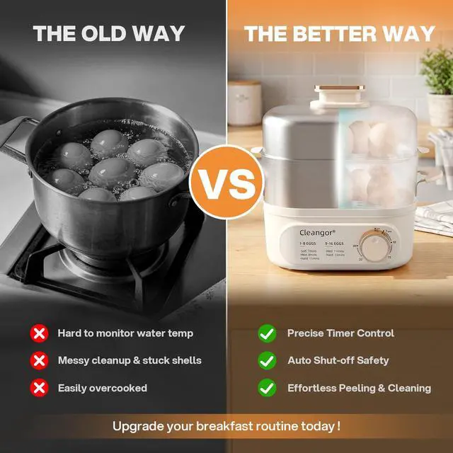 Alt view image 3 of 7 - Hard Boiled Egg Steamer16 Med / 12 Large Eggs, 304 SS + PP, Auto Shut Off