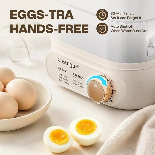 Alt view image 5 of 7 - Hard Boiled Egg Steamer16 Med / 12 Large Eggs, 304 SS + PP, Auto Shut Off