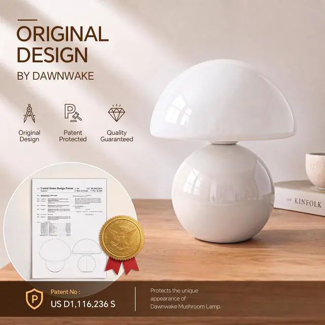 Alt view image 5 of 7 - Mushroom Lamp Table Lamp for Bedroom-Small Desk Table Lamps,White