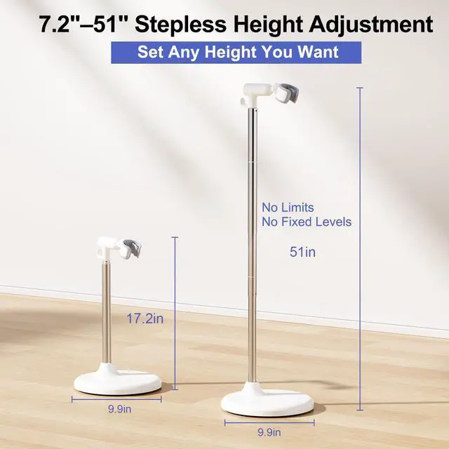 Alt view image 4 of 7 - Heavy Duty Hair Dryer Stand, 360° Rotating, Adjustable Height